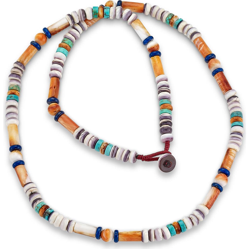 Samuel B. Beaded Shell Necklace In White Multi