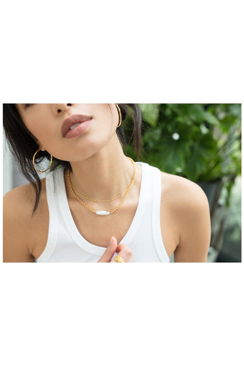 16-Inch Fine Bead Station Necklace, Alternate, color, GOLD