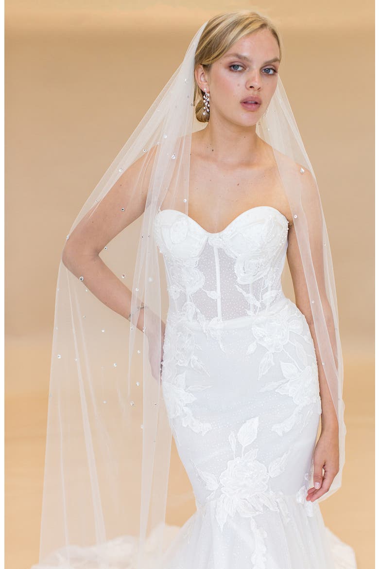 Ottiline Crystal Cathedral Veil (Nordstrom Exclusive), Alternate, color, IVORY