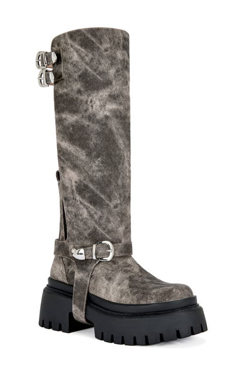 Rampage Knee High Platform Boot (Women) (Wide Calf)