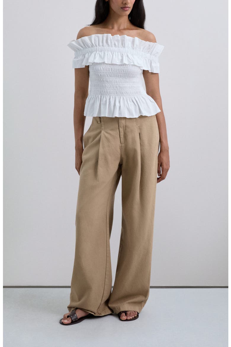 Offshoulderpoplin Tee, Alternate, color, White