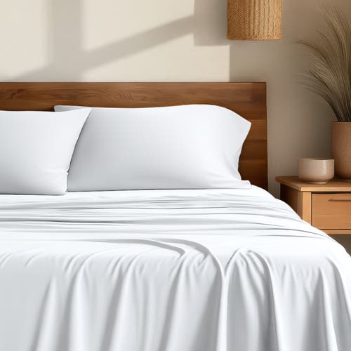 Bare Home Cooling Rayon Sheet Set In White