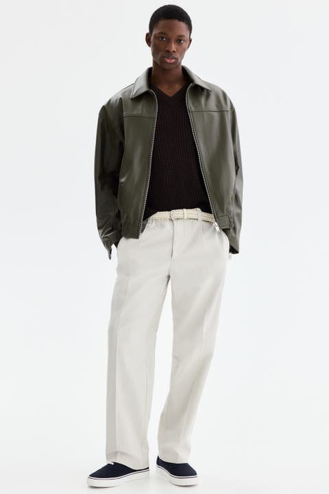 Relaxed Fit Cotton And Lyocell Tailored Trousers