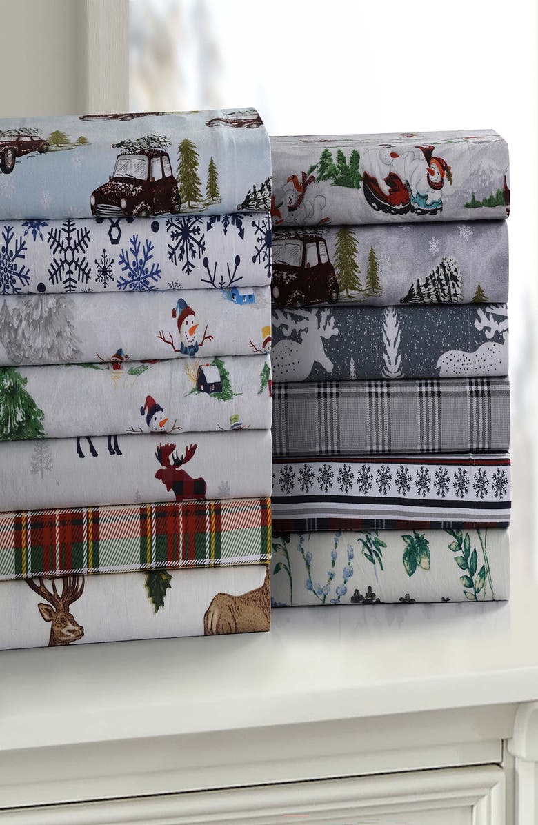 AZORES HOME Charleston Cotton Flannel Duvet Set, Alternate, color, Multicolor