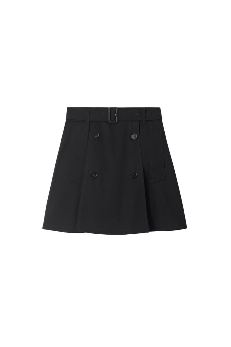 Gabardine Trench Mini Skirt, Alternate, color, Black