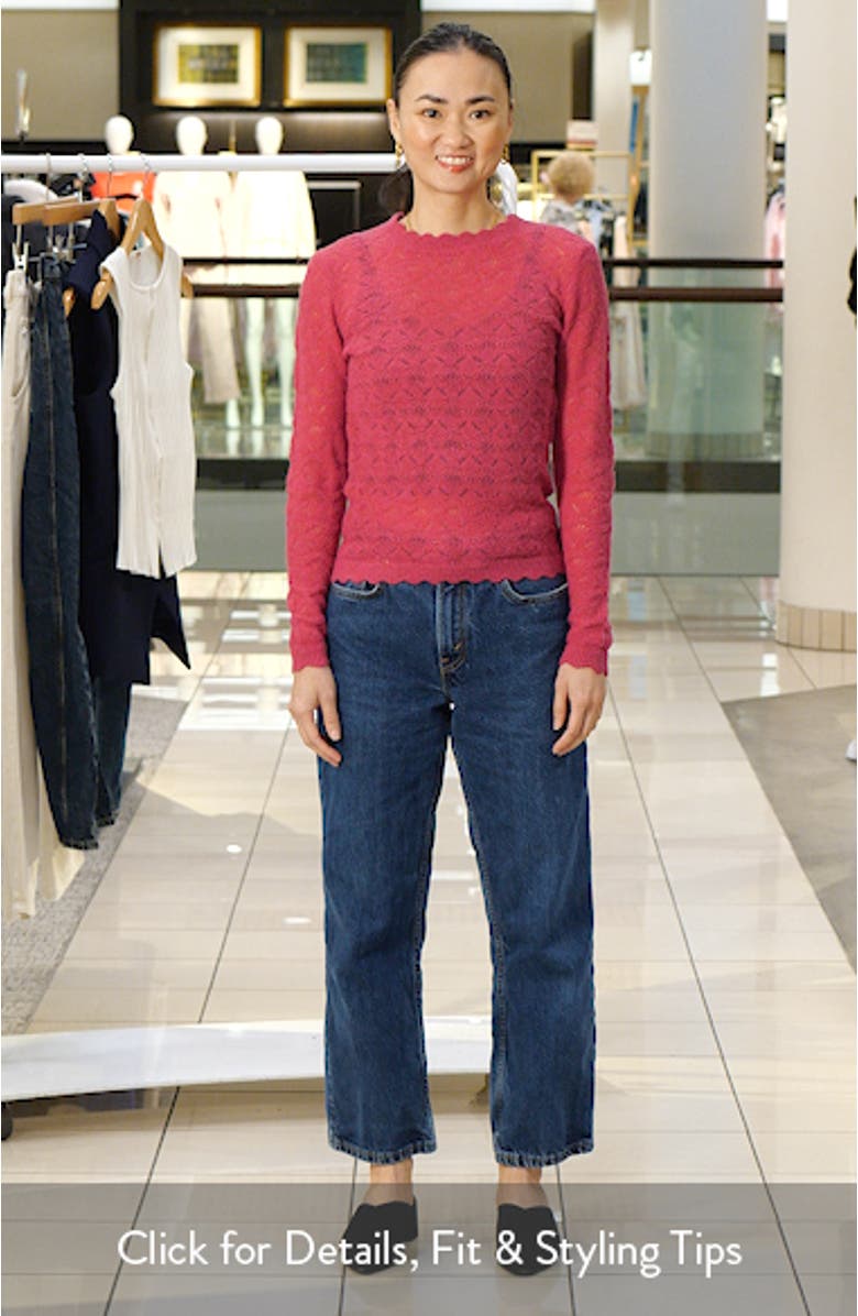 Leonette Scallop Baby Alpaca Blend Sweater, sales video thumbnail