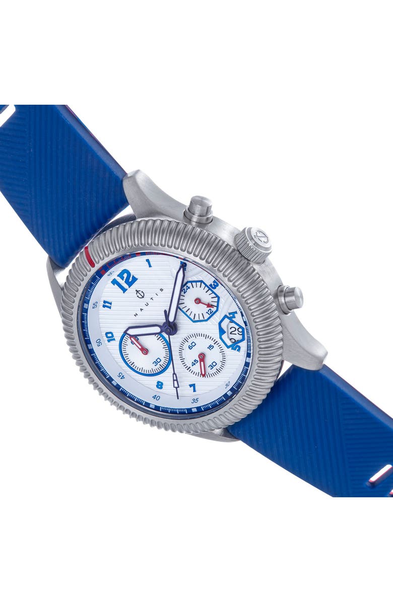 Nautis Meridian Chronograph Strap Watch w/Date, Alternate, color, Blue
