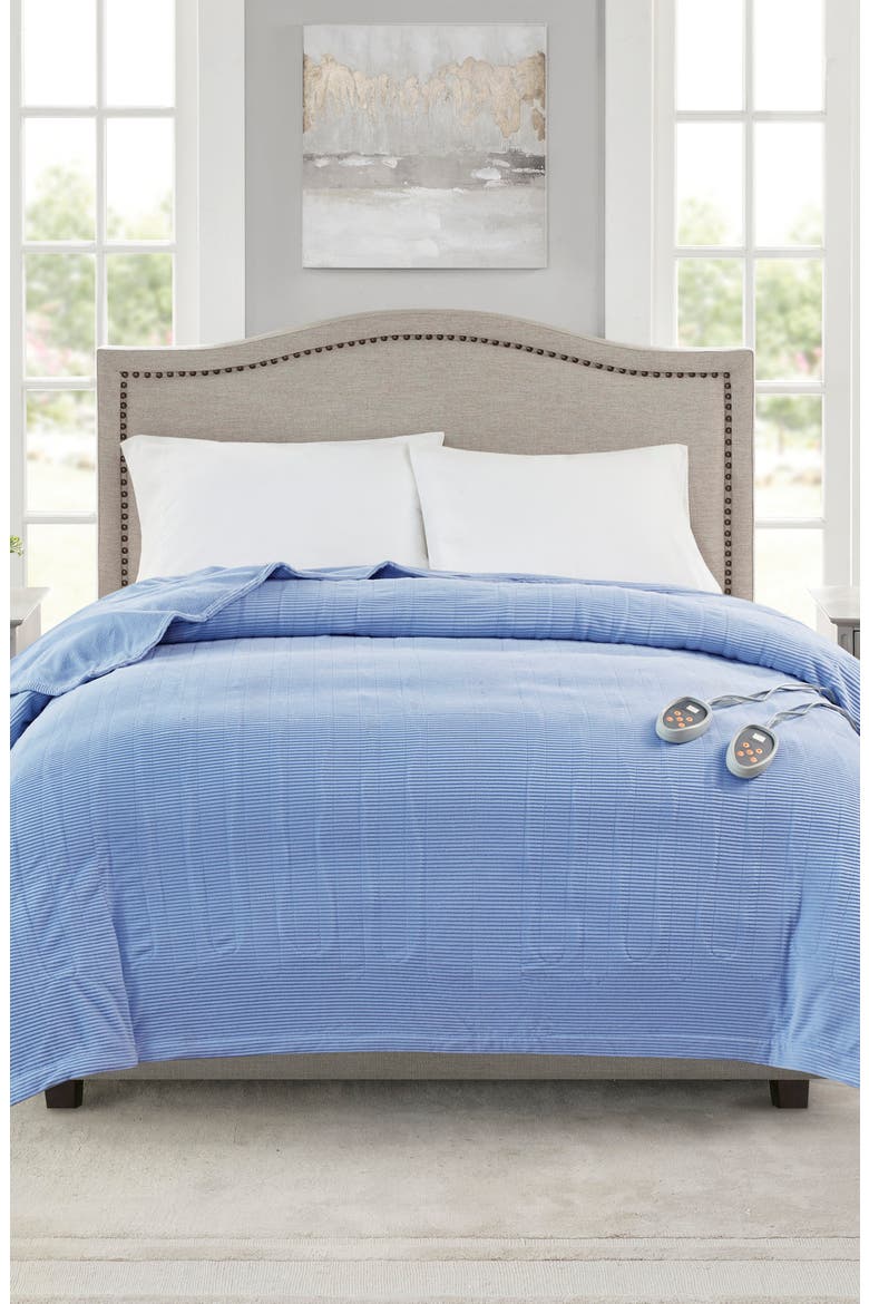 Electric Micro Fleece Heated Blanket, Alternate, color, BLUE