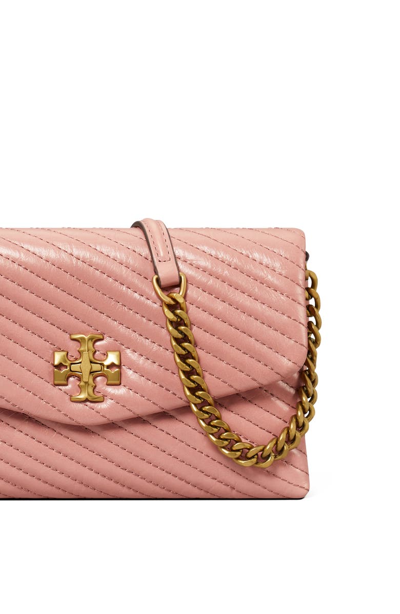Tory Burch Kira Moto Quilted Wallet on a Chain, Alternate, color,