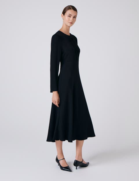 Cora Crepe Tie Front Midi Dress