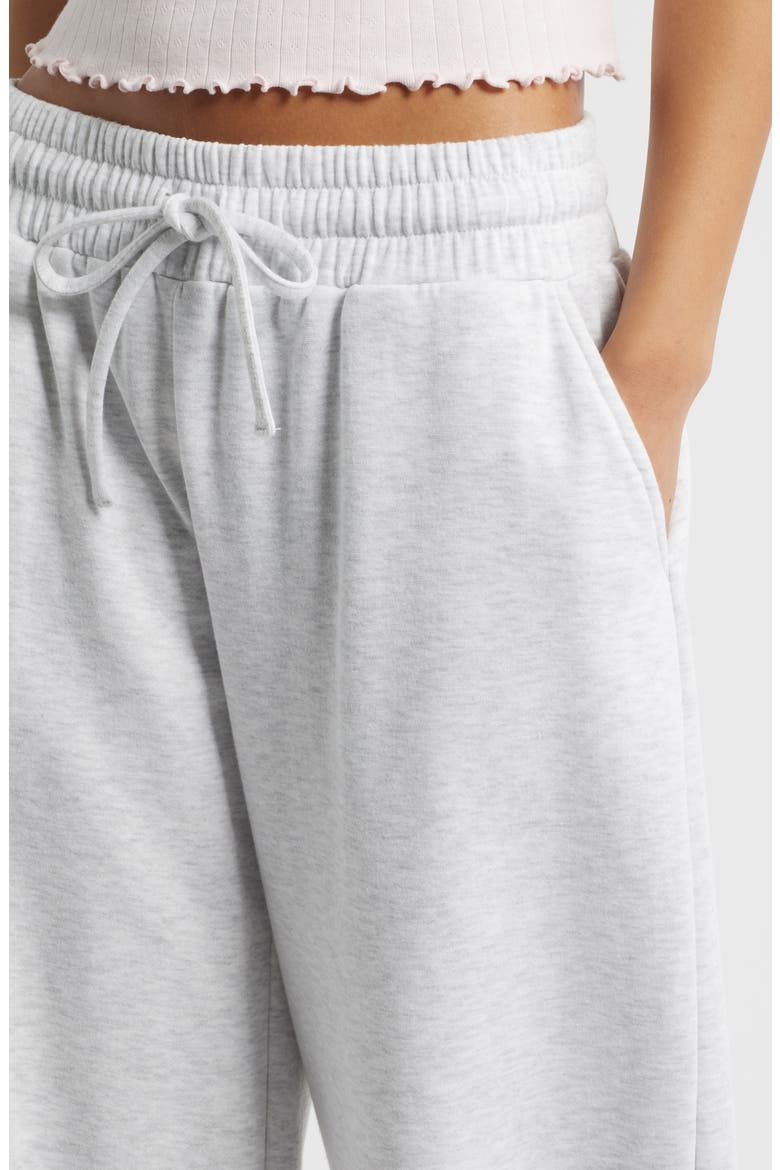 Barrel Leg Fleece Sweatpants, Alternate, color, GREY FOG HEATHER