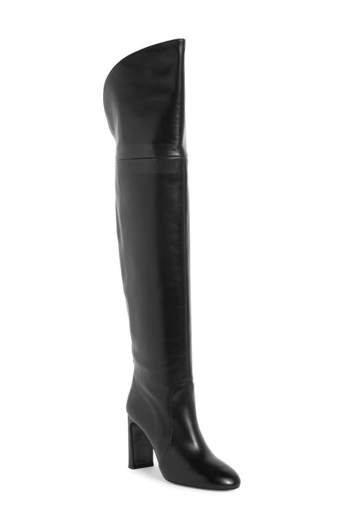 Stuart Weitzman Slouchy Leather Over-the-knee Boots In Black