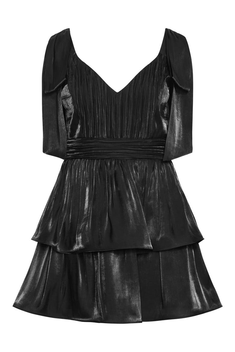 Betty Bow Cocktail Dress, Alternate, color, BLACK