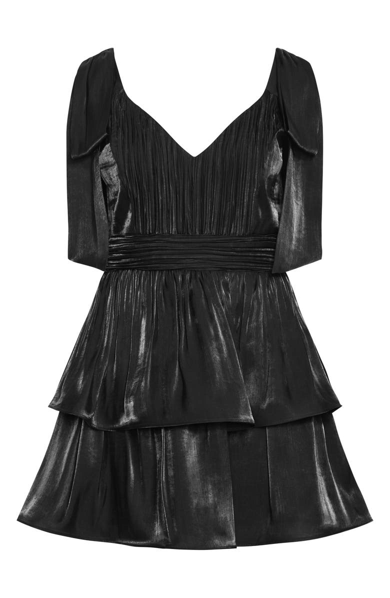 City Chic Betty Bow Cocktail Dress, Alternate, color, Black