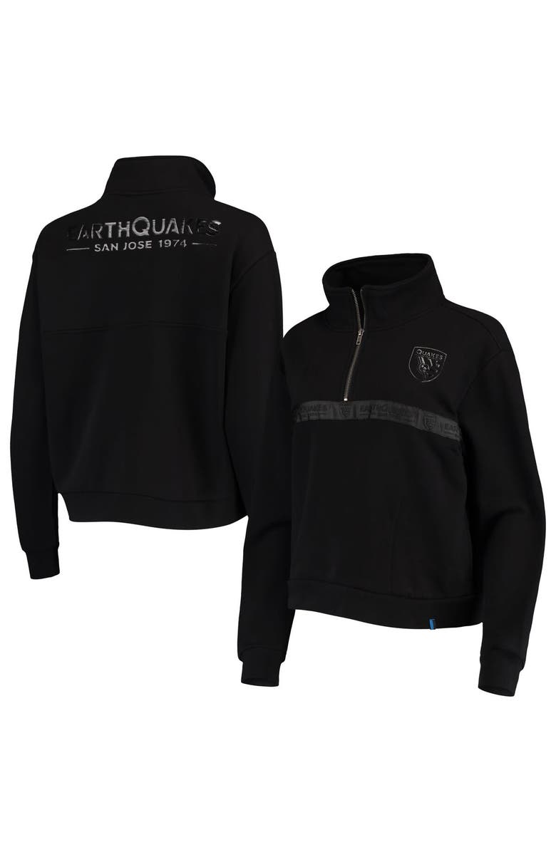 THE WILD COLLECTIVE Women's The Wild Collective Black San Jose Earthquakes Quarter-Zip Jacket, Main, color, 