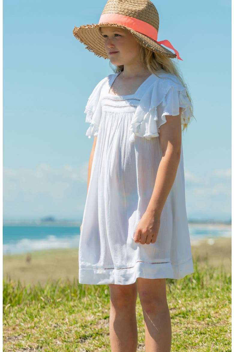 Kids' Tassel Time Cover-Up Dress, Alternate, color, WHITE