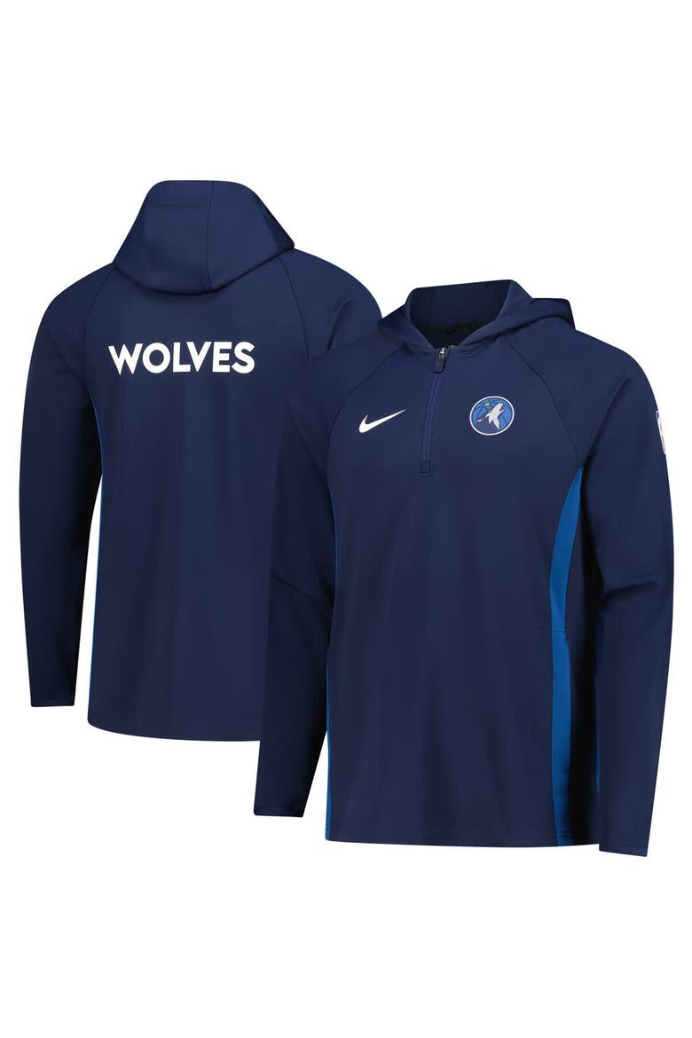 Men's Nike  Navy Minnesota Timberwolves Authentic On Court Zone Quarter-Zip Dri-FIT Hoodie Jacket, Main, color, Navy