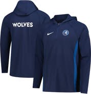 Nike Men's Nike  Navy Minnesota Timberwolves Authentic On Court Zone Quarter-Zip Dri-FIT Hoodie Jacket