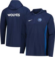 Nike Men's Nike Navy Minnesota Timberwolves Authentic On Court Zone Quarter-Zip Dri-FIT Hoodie Jacket