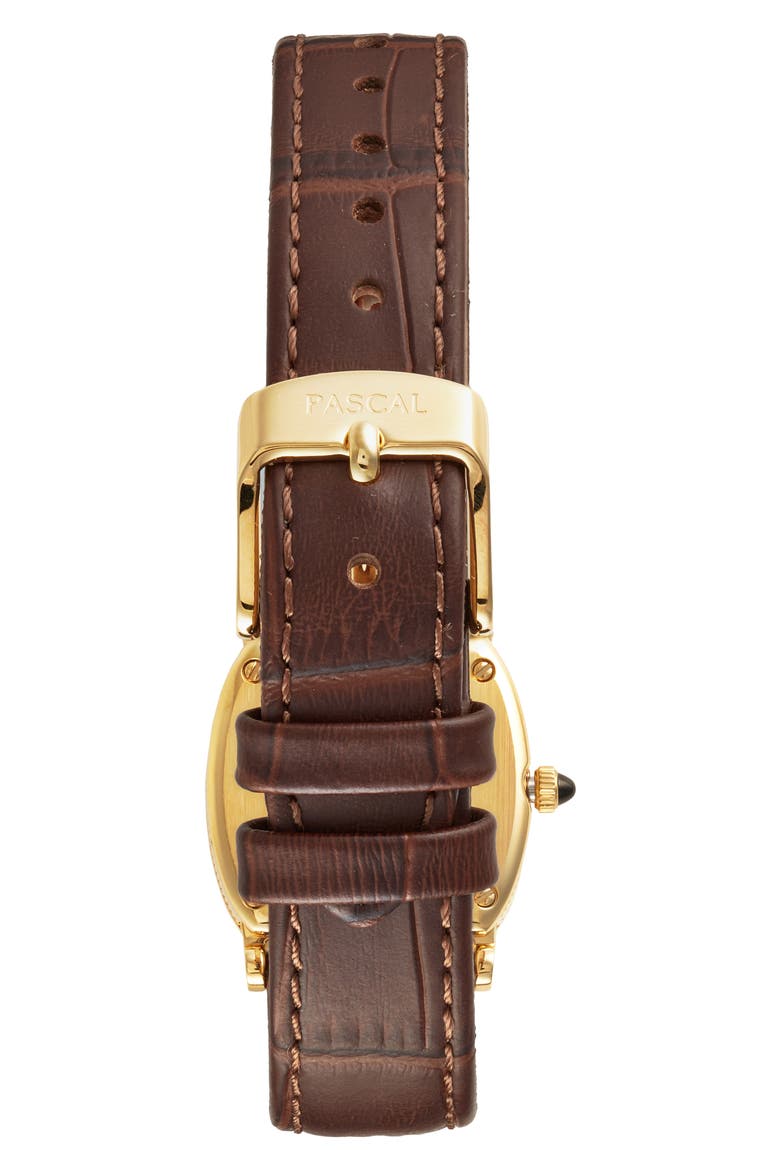 Oval Bubble Lab Grown Diamond Leather Strap Watch, 24mm x 30mm, Alternate, color, SALMON DIAL