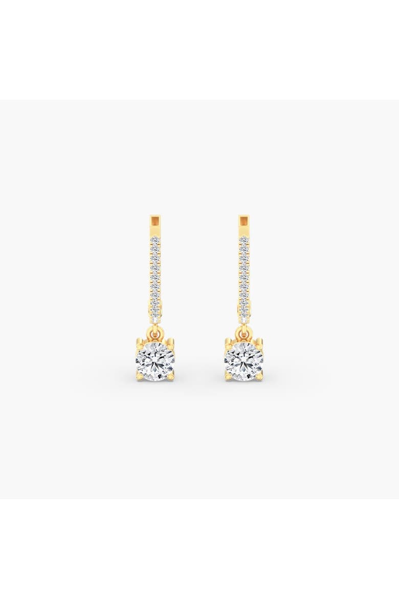 Round Droplet Hoop Lab Diamond in 14K Gold, Alternate, color, Yellow Gold