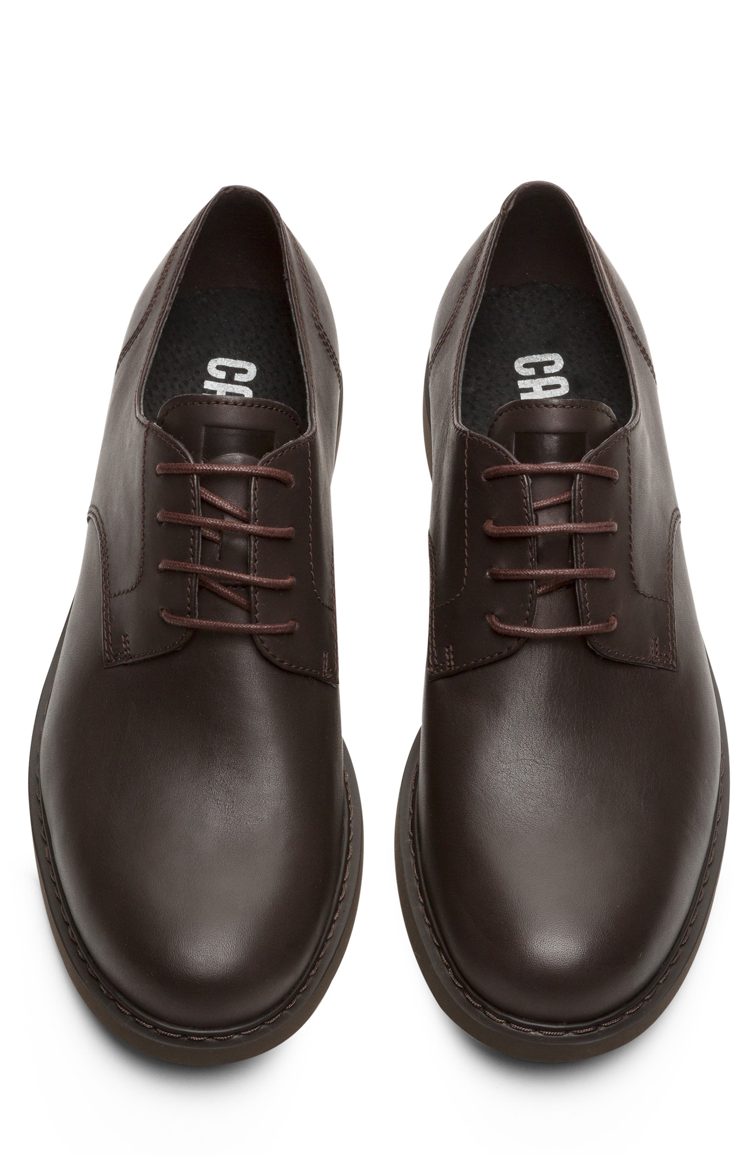 Camper Neuman Plain Toe Derby, Alternate, color, Dark Brown