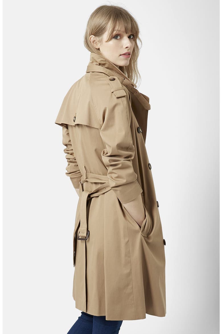 Double Breasted Cotton Trench, Alternate, color, CAMEL
