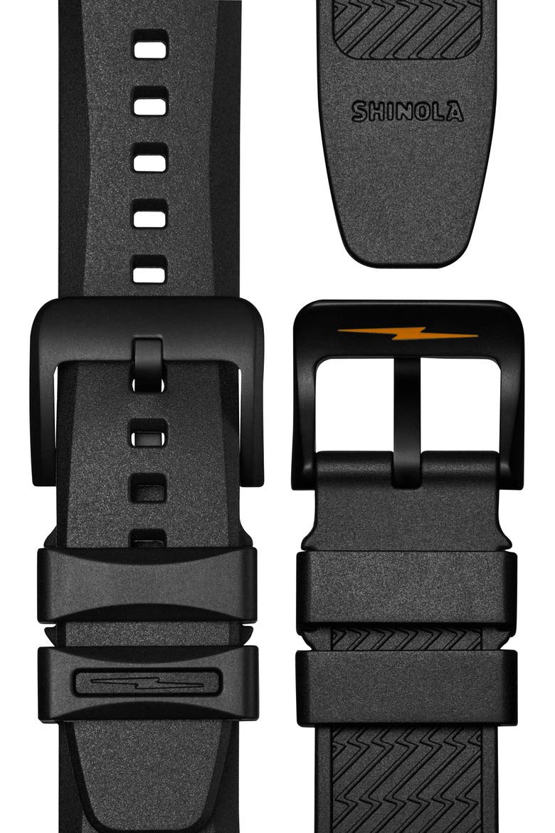 Ceramic Monster Rubber Strap Watch, 43mm, Alternate, color, BLACK