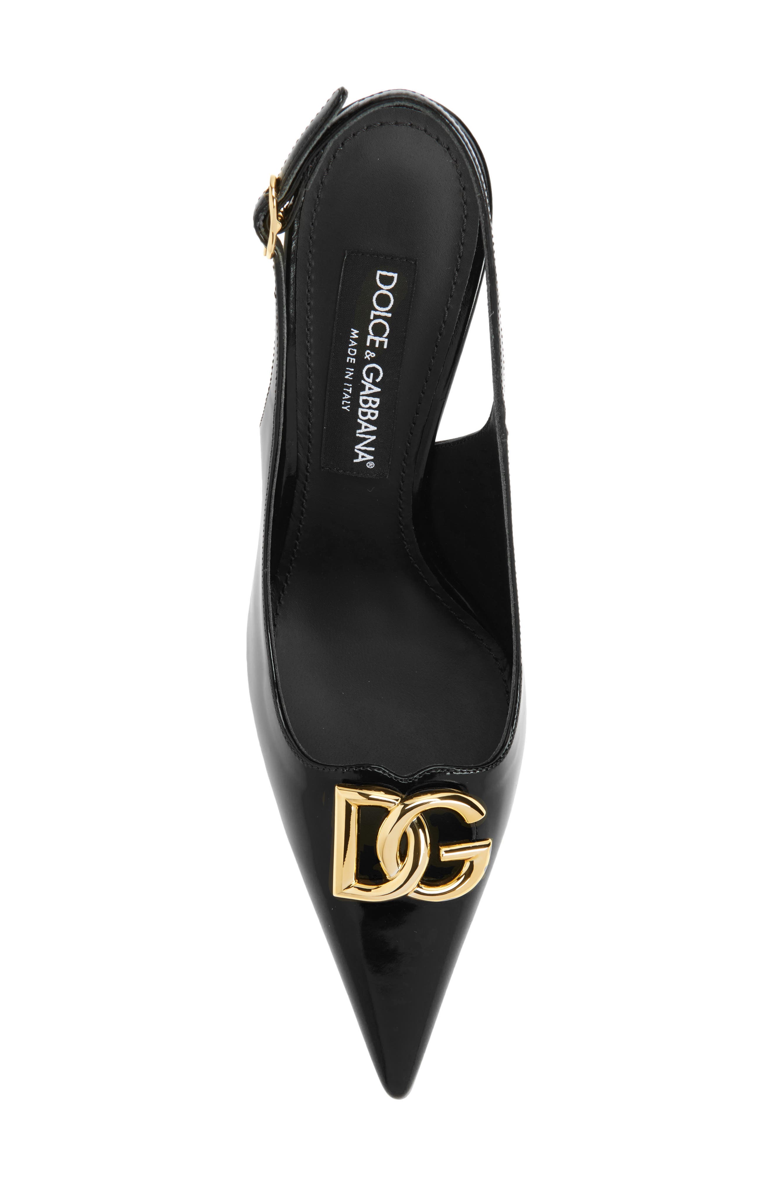Dolce&Gabbana Lollo Pointed Toe Slingback Pump, Alternate, color, 80999 Black