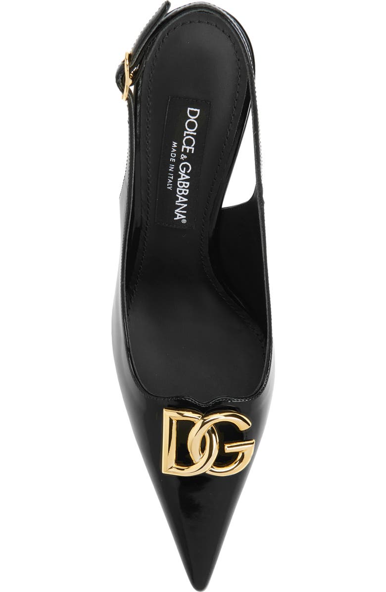Dolce&Gabbana Lollo Pointed Toe Slingback Pump, Alternate, color, 80999 Black