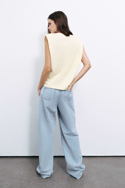 Shop Nocturne Padded Basic T-shirt In Yellow