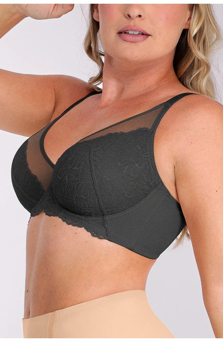 Shapellx Supportive Unlined Lace Underwired Bra, Alternate, color, Classic Black