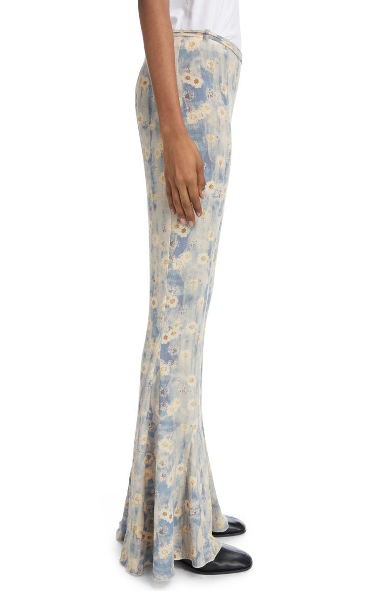 Acne Studios Pikan Floral Print Flare Leg Pants, Alternate, color, 