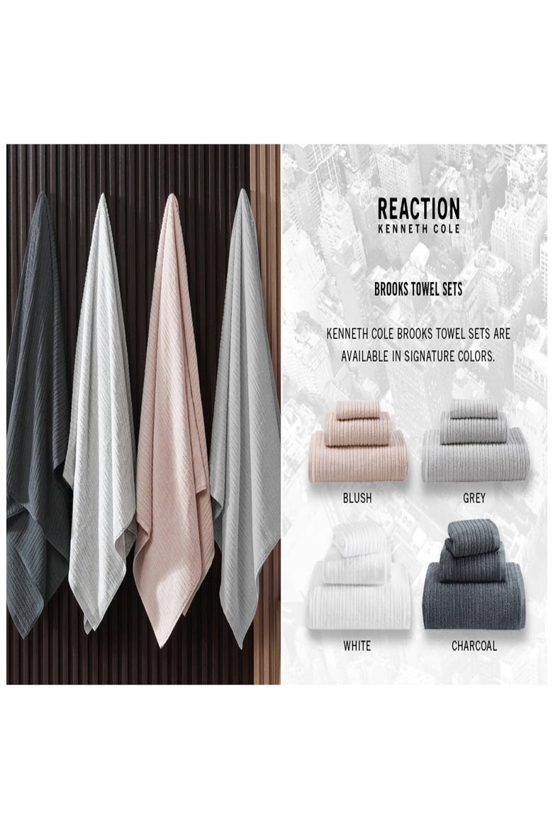 Brooks 3-Piece Cotton Towel Set, Alternate, color, CHARCOAL