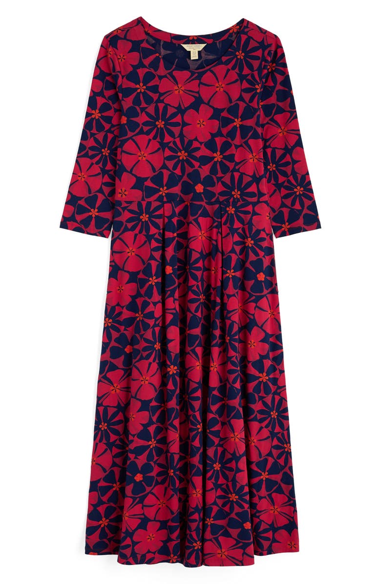 Seasalt Cornwall Veronica Print Stretch Organic Cotton Jersey Midi Dress, Alternate, color, Handicraft Flowers Jam