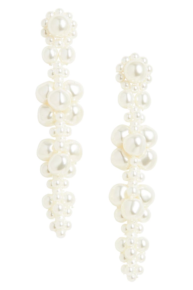 Resin Drip Earrings, Main, color, PEARL