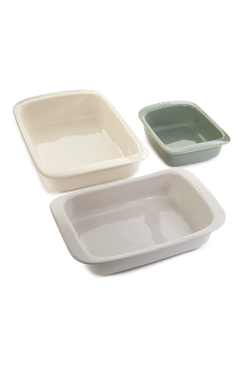 3-Piece Ceramic Bakeware Set, Main, color, MULTICOLOR