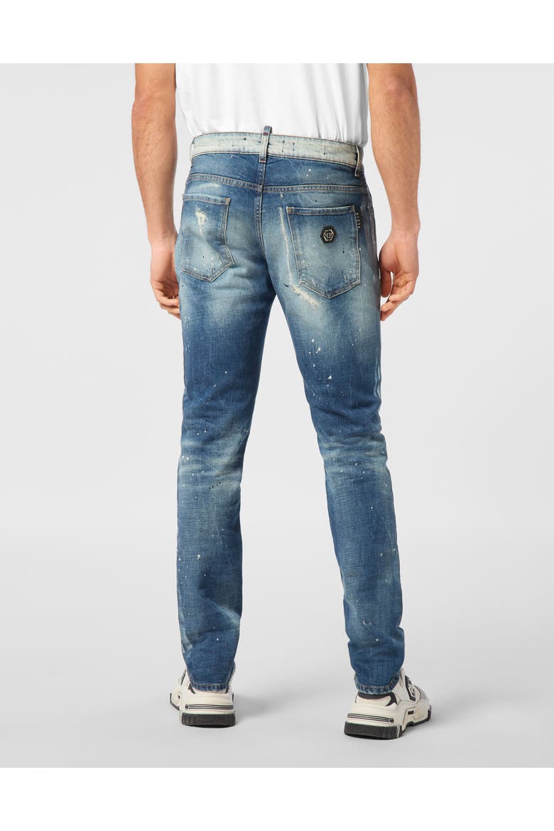 Super Straight Cut Trousers Paisley Bandana Men, Alternate, color, ThunderBlue