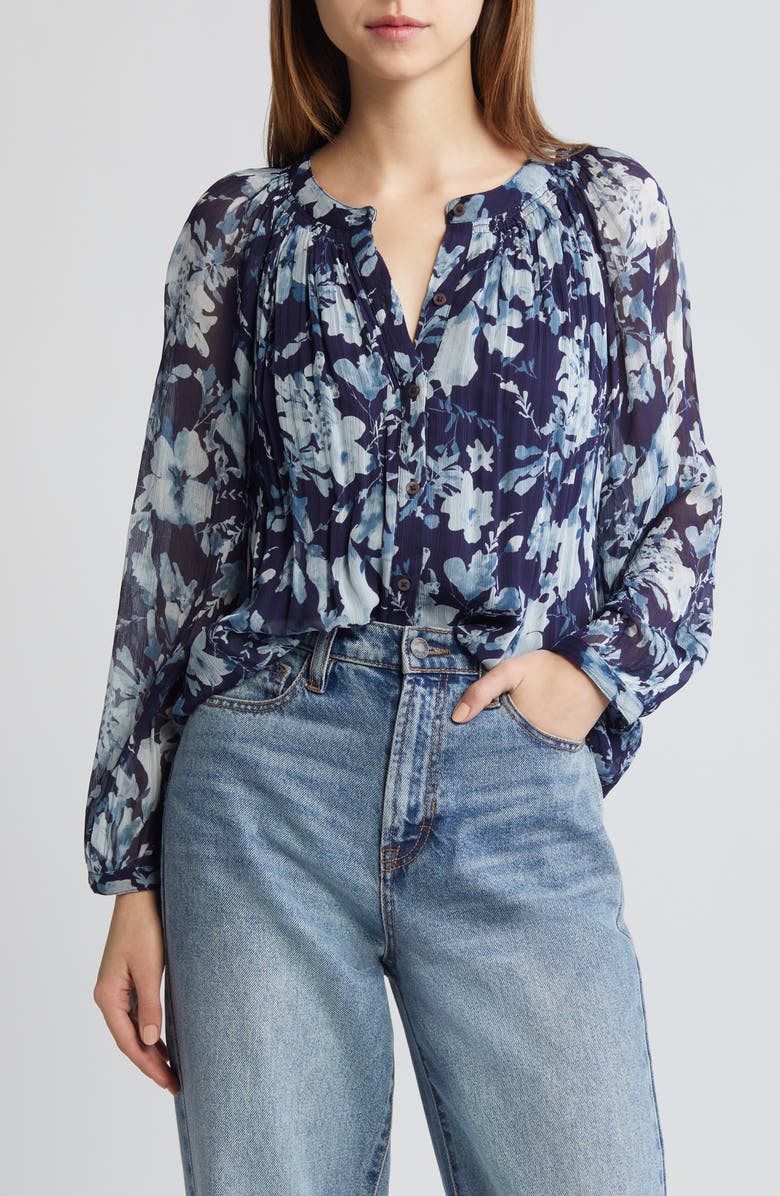 Rails Nessie Pleated Floral Top, Main, color, 