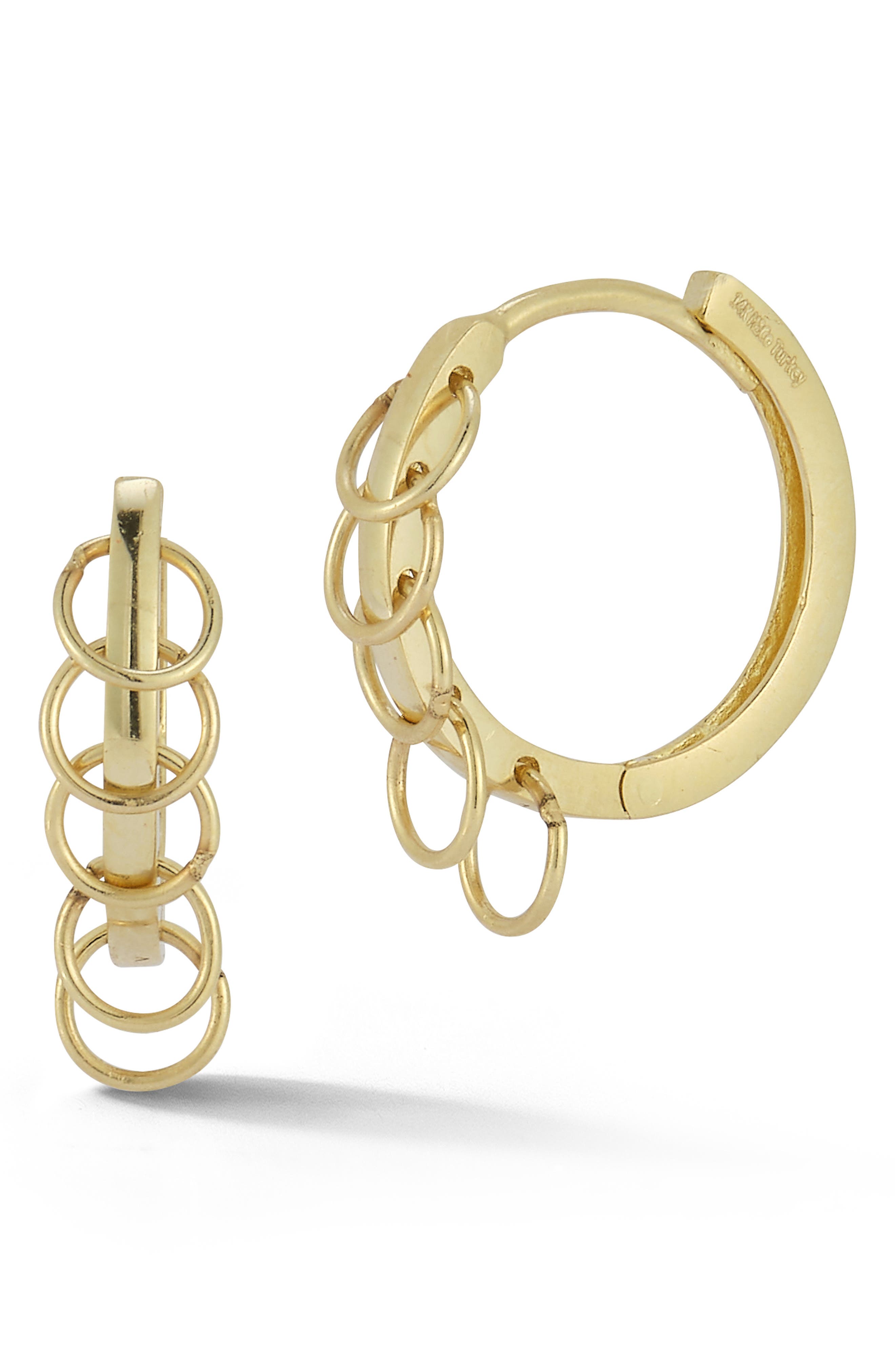 Ember Fine Jewelry 14K Yellow Gold Chain Hoop Earrings (Women ...