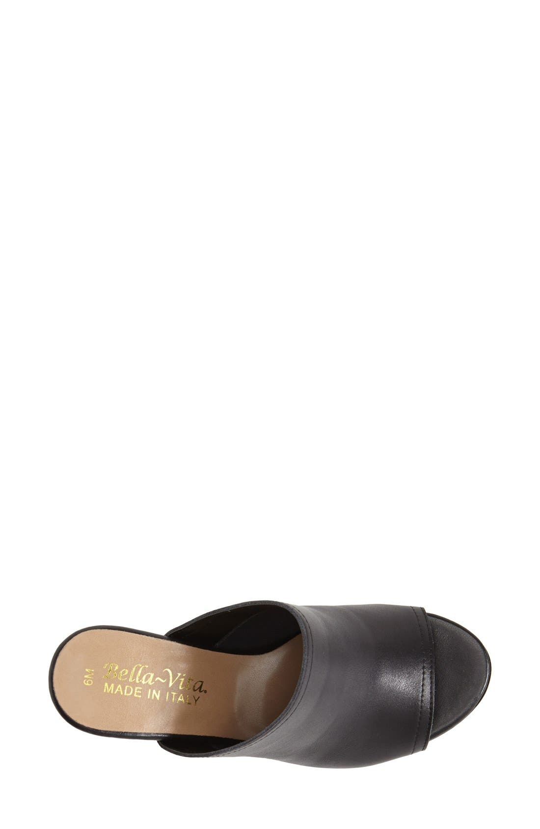 'Arno' Leather Mule, Alternate, color, BLACK