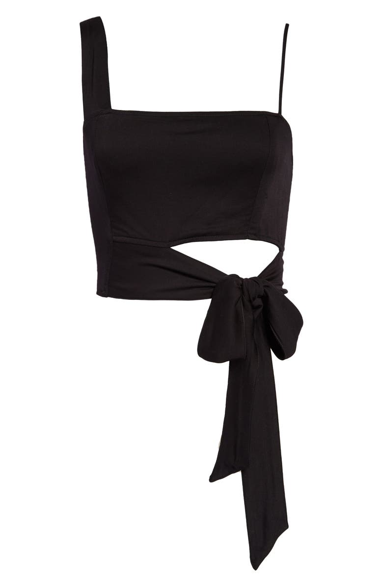 Free People Mila Tie Front Crop Top, Alternate, color, 