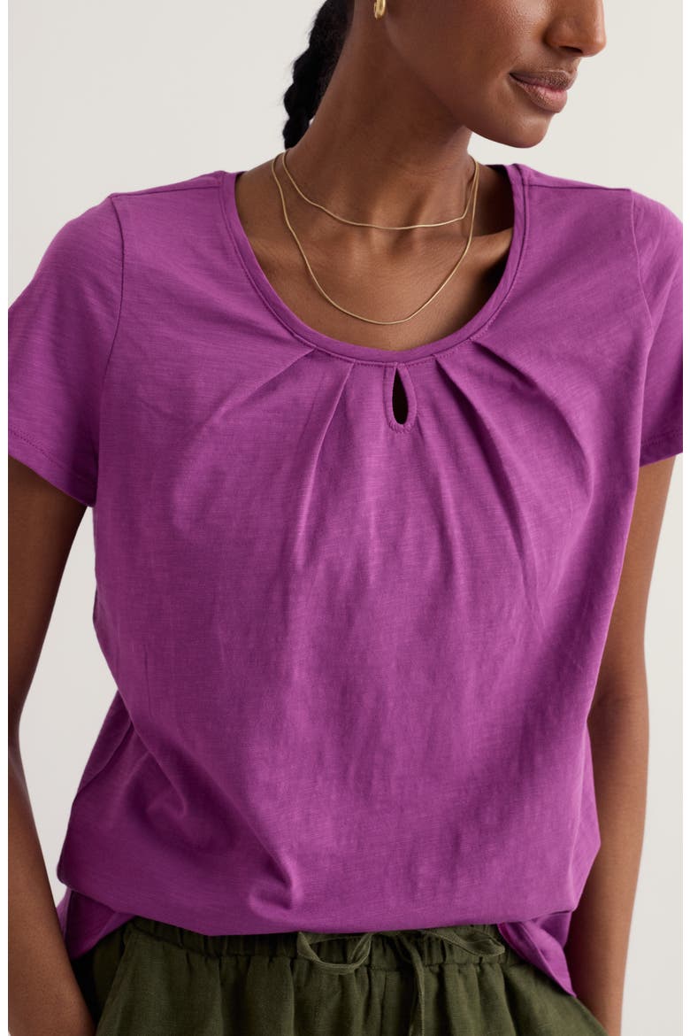 Appletree Keyhole Organic Cotton T-Shirt, Main, color, WILD ORCHID