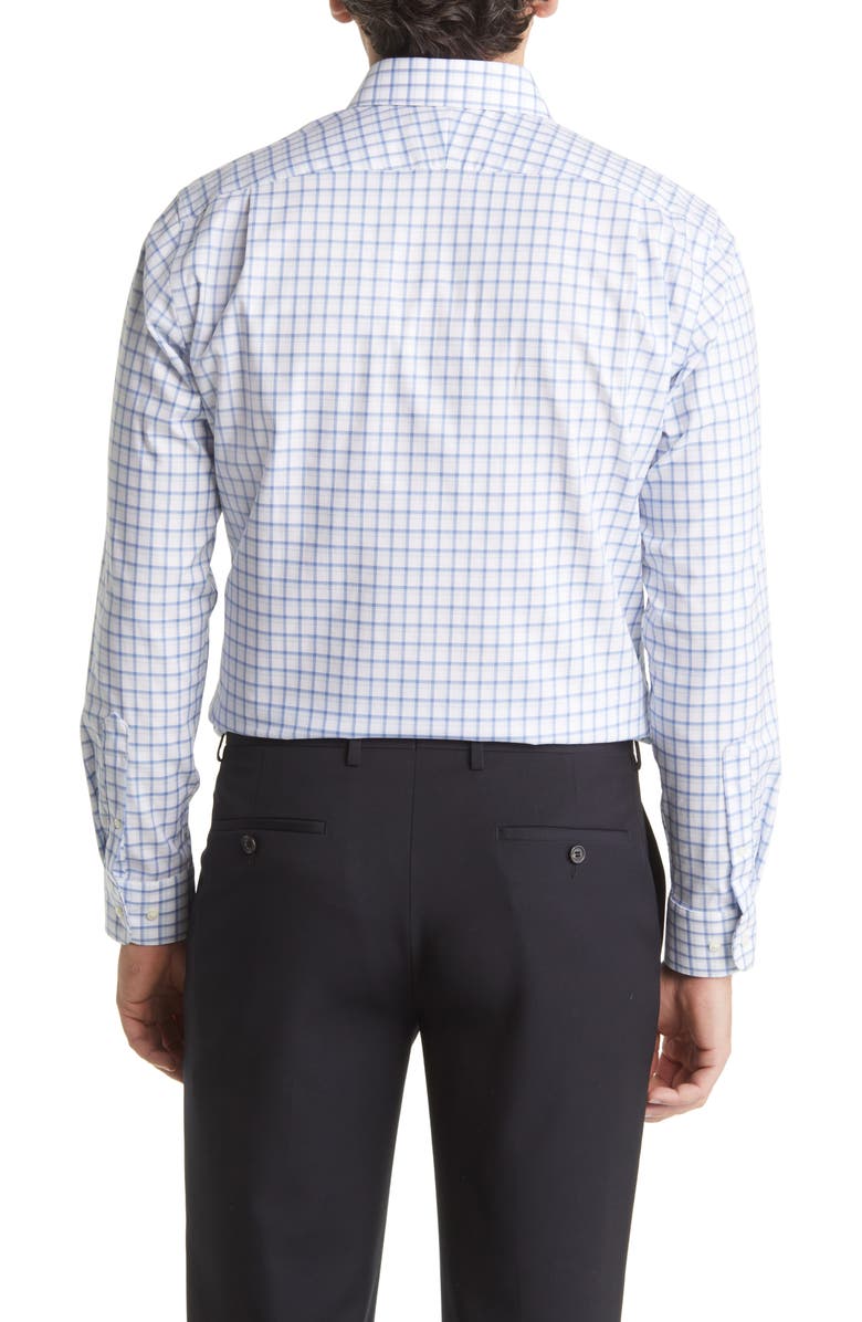 Nordstrom Trim Fit Non-Iron Windowpane Dress Shirt, Alternate, color, 