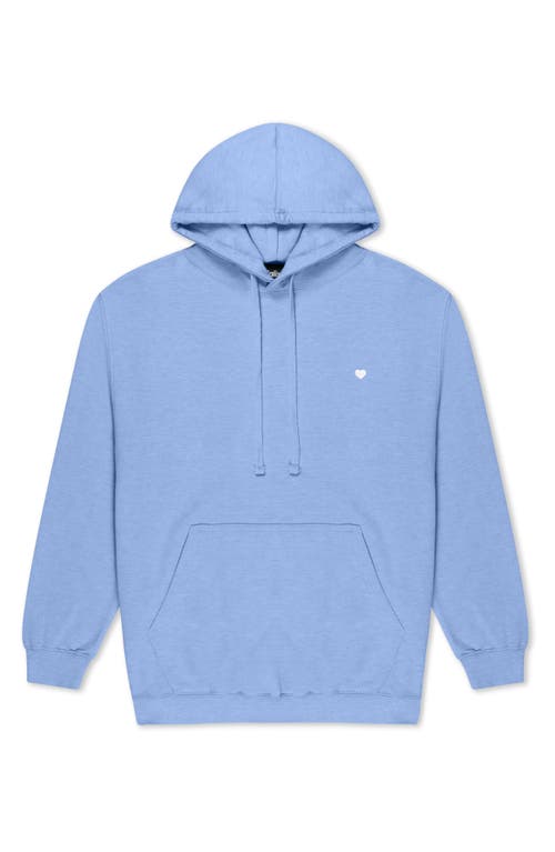Dalix Womens Lil Heart Midweight Hooded Sweatshirt In Blue