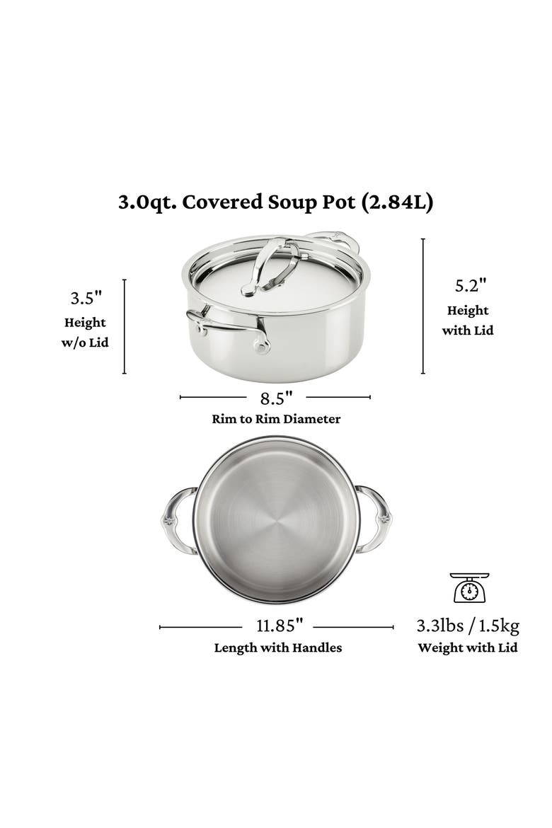 ProBond® Luxe Professional Clad Stainless Steel 3-Quart Soup Pot with Lid, Alternate, color, NO COLOR