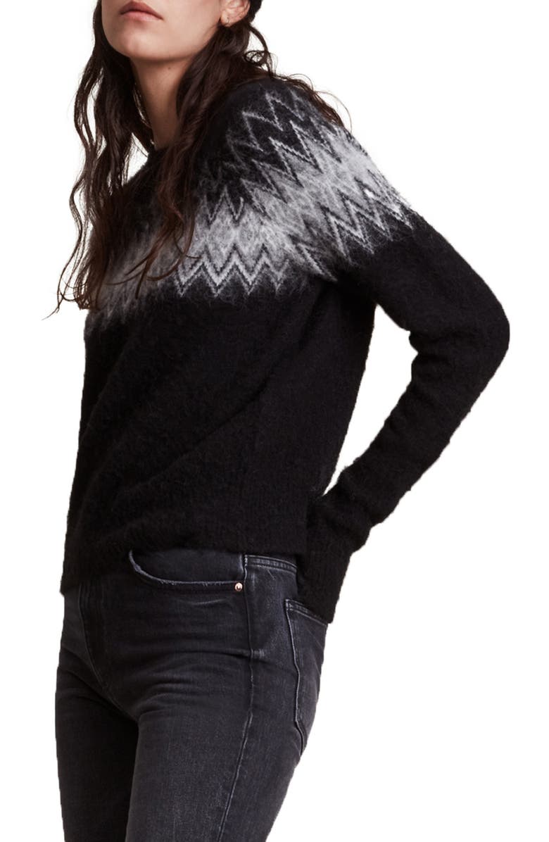 AllSaints Clyde Wool & Alpaca Sweater, Alternate, color, Black