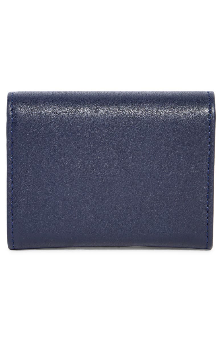 Longchamp Le Pliage Leather Flap Card Case, Alternate, color, Navy