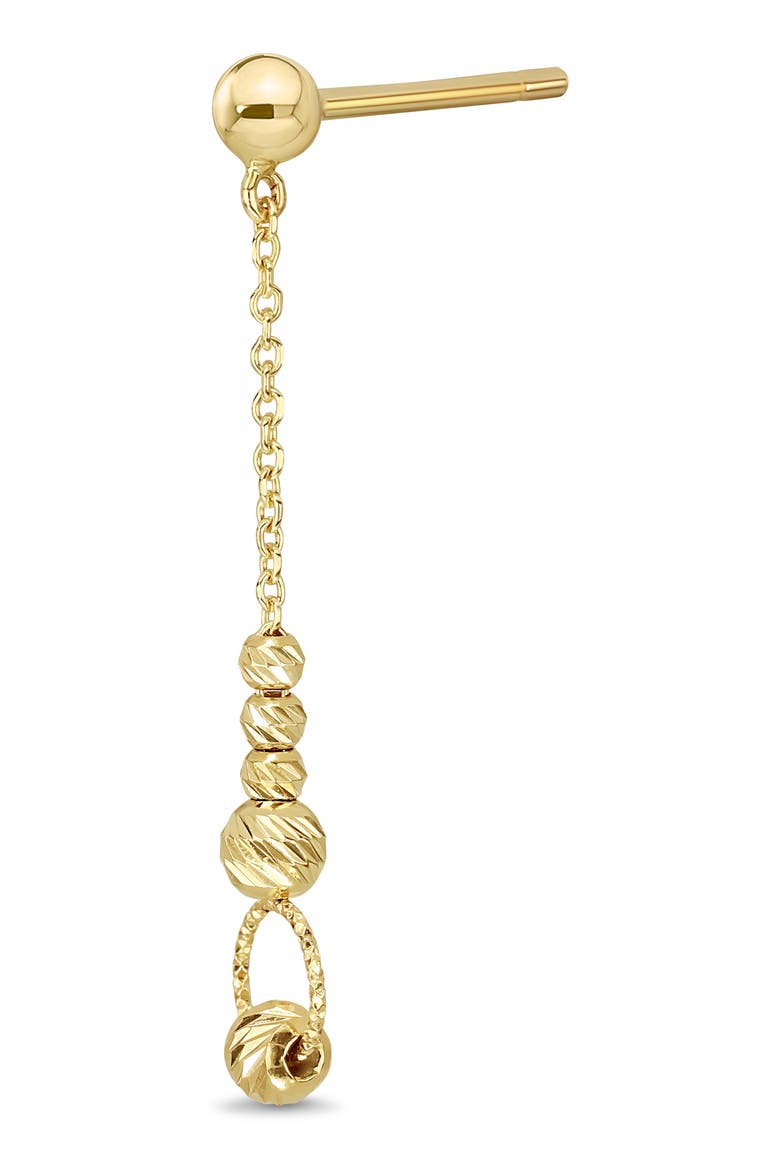 14K Yellow Gold Beaded Linear Drop Earrings, Alternate, color, GOLD