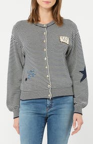 Weekend Max Mara Teiera Stripe Cotton Blend Cardigan